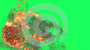 Fire Ball Explosion on green screen