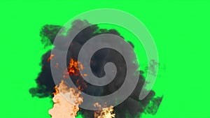 Fire Ball Explosion on green screen