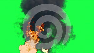 Fire Ball Explosion on green screen