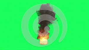 Fire Ball Explosion on green screen