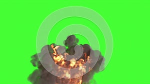 Fire Ball Explosion on green screen