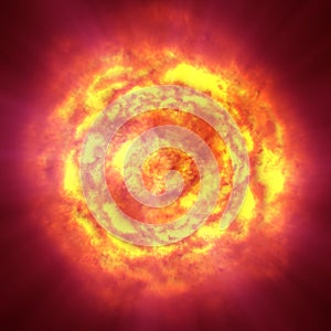 Fire ball explosion in space