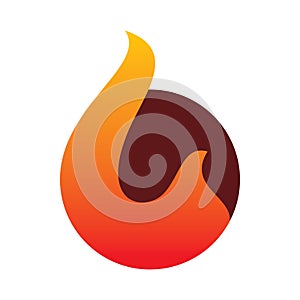 Fire ball flame motion full color logo design