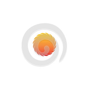 Fire ball Logo vector icon Template