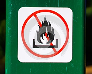 Fire ban No fire sign