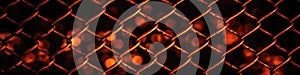Fire Beautiful Chain Link Fence Texture Background. Generative AI