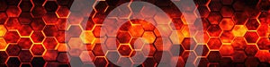 Fire Beautiful Hexagonal Tiles Texture Background. Generative AI