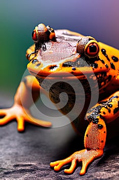 Fire-Bellied Toad Animal. AI Generated.