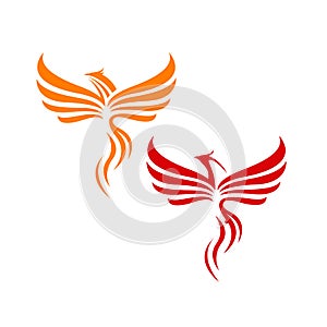 fire bird phoenix logo design vector illustrations graphic