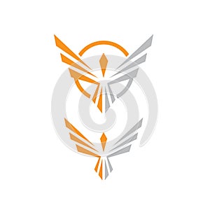fire bird phoenix logo design vector illustrations graphic photo