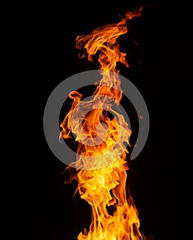 Fire on black background