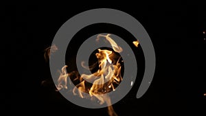 Fire on a black background, slow motion video, slow motion, duplication on chromakey