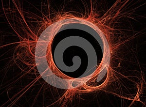 Fire black hole, abstract fractal background