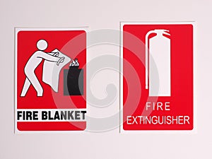 Fire Blanket and extinguisher location signs