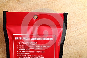 Fire blanket in pack scene.