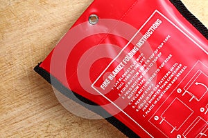 Fire blanket in pack scene.