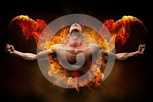 On fire bodybuilder photo