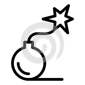 Fire bomb icon, outline style
