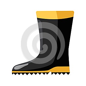 Fire Boots icon isolated in flat style. firefighter protective clothing