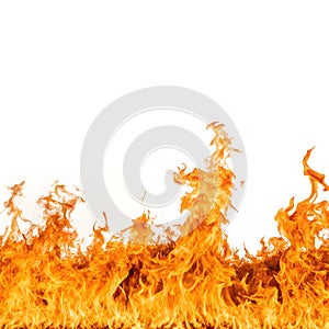 Fire border isolated on white background