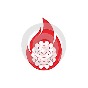 Fire brain vector logo design vector.