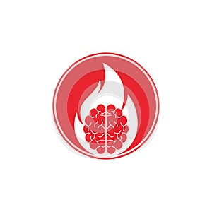 Fire brain vector logo design vector.