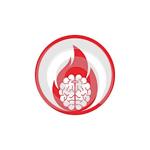 Fire brain vector logo design vector.