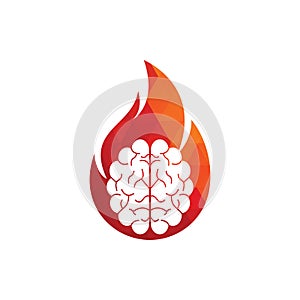 Fire brain vector logo design vector.