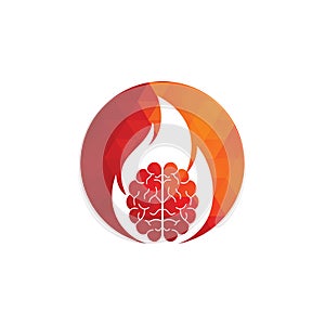 Fire brain vector logo design vector.