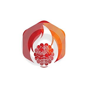 Fire brain vector logo design vector.