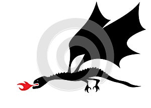 A fire-breathing black dragon.