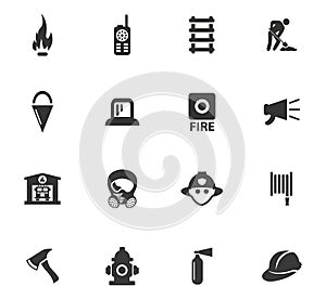 Fire-brigade icon set photo