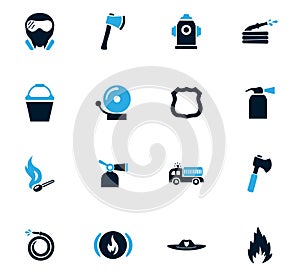 Fire brigade icons set