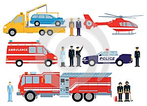 Fire brigade, police and rescue