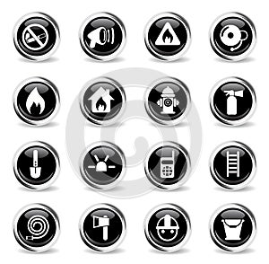 Fire brigade icon set