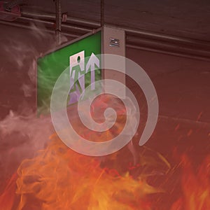 Fire in building - emergency exit