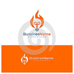 Fire Bulb logo vector template. Creative Bulb logo design concepts