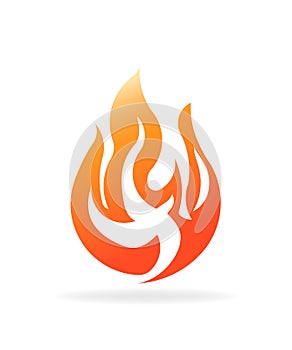 Fire burning flame. Logo vector design