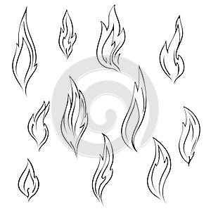 Fire candle or match line art