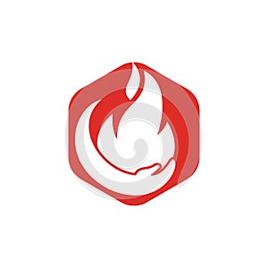 Fire care vector logo design concept.