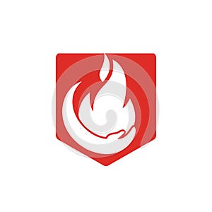 Fire care vector logo design concept.