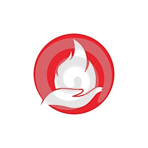 Fire care vector logo design concept.