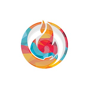 Fire care vector logo design concept.