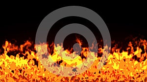 Fire cartoon on black background