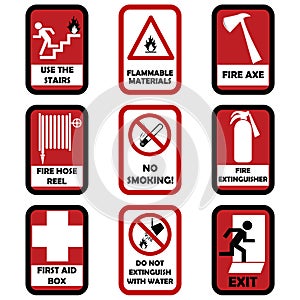 Fire caution signs