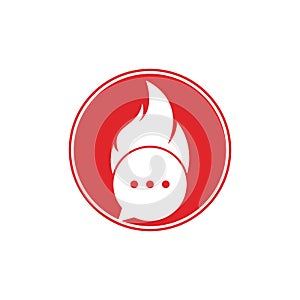 Fire chat logo template Vector.