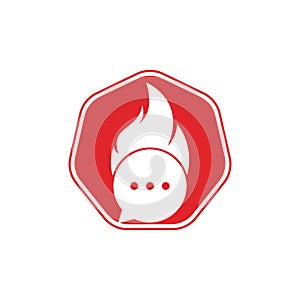 Fire chat logo template Vector.