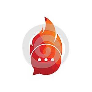 Fire chat logo template Vector.