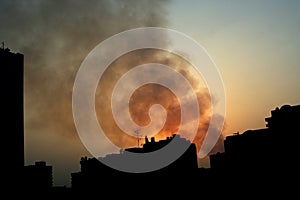 Fire in the city