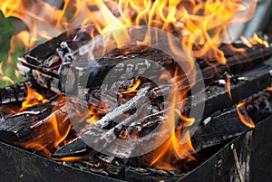 Fire close-up in may day